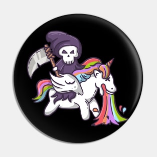 Rainbow's End - The Grim Reaper Rides a Dead Inside Unicorn Pin