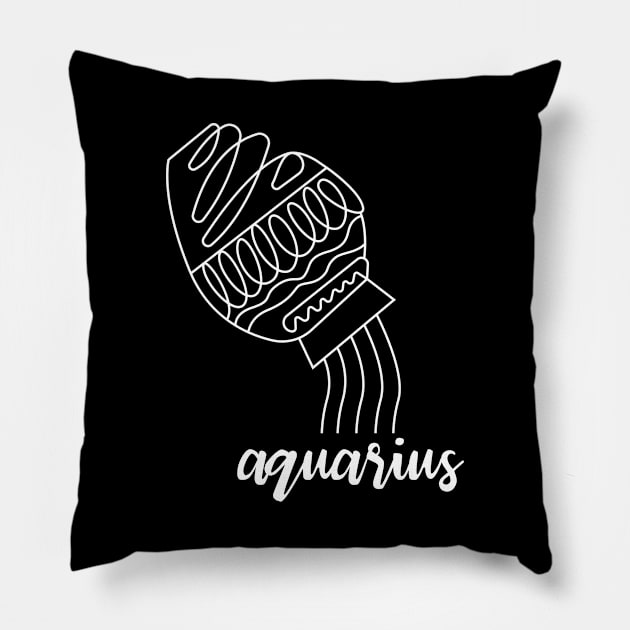 Aquarius Astrological Sign Pillow by jutulen