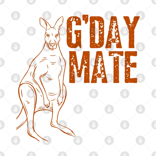 Australia G'Day Mate Funny Kangaroo Australian Symbol by click2print