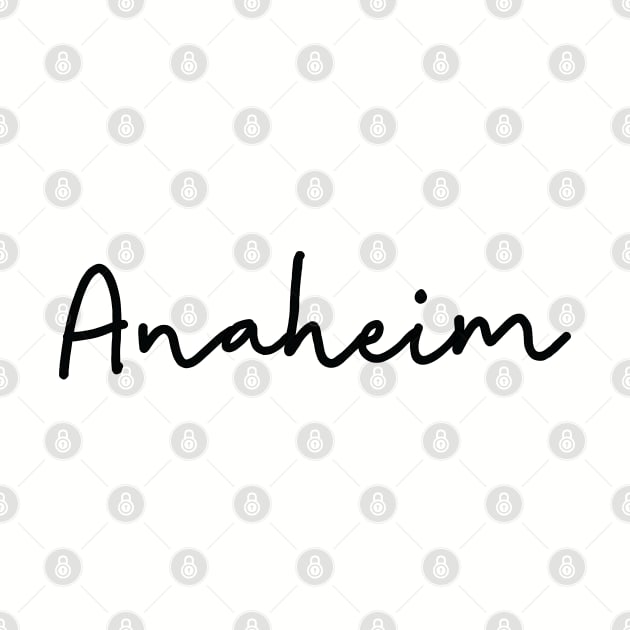 Anaheim black flowing handwritten text by keeplooping