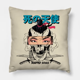 Japanese Aesthetic Skull Otaku Anime Girl Kawaii Samurai Pillow