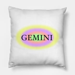 Glowing Aura Gemini Zodiac Sign Pillow