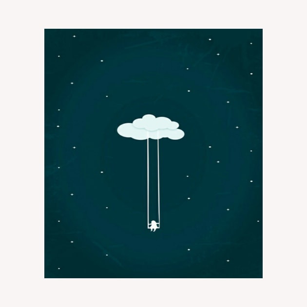 Cartoon Person Hanging On A Cloud Design by mrschoi