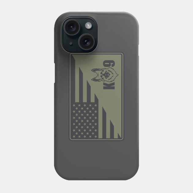 K9 US Flag Subdued Patch Phone Case by TCP