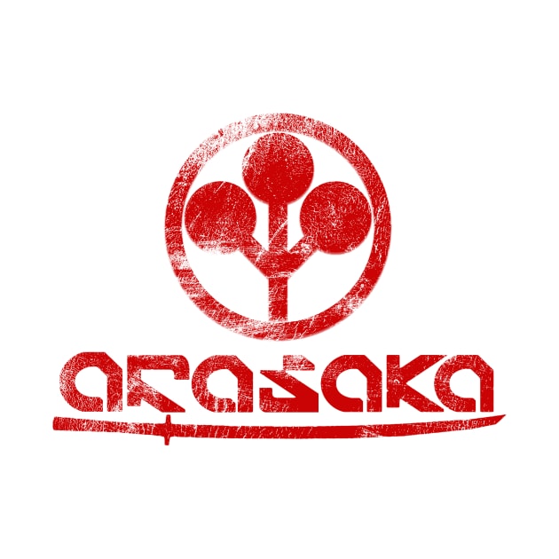 Arasaka Logo distressed red with sword by Magnetar