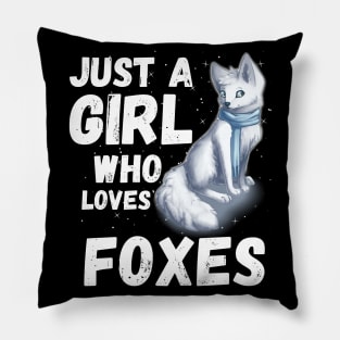 Just a girl who Loves foxes cute colorful fox Pillow