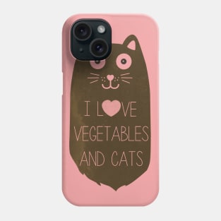 vegan cat - vegetables and cat Phone Case