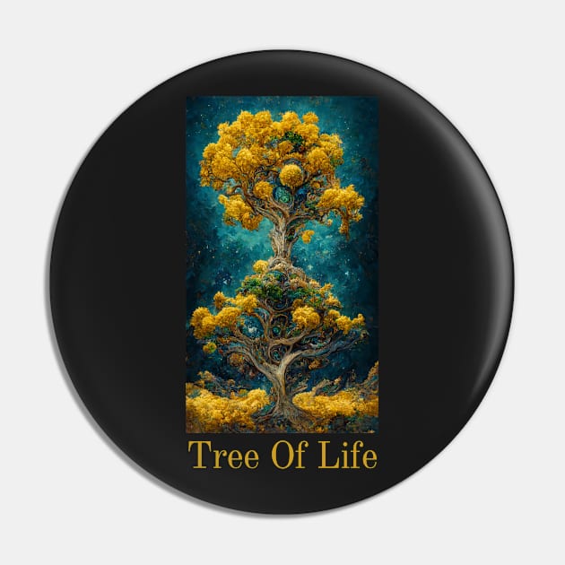 Tree of Life Painting Pin by DarkAgeArt