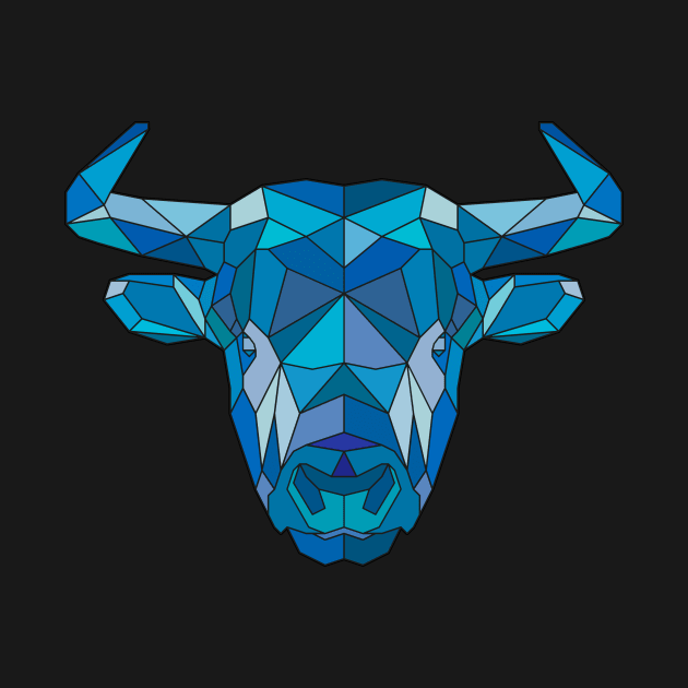 geometric buffalo by notmejulian