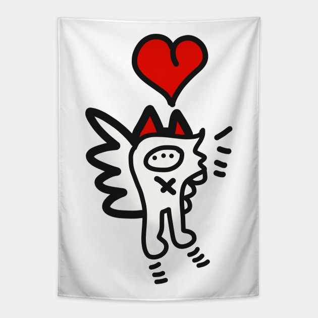 Cool Loving Monster Graffiti Art Tapestry by signorino