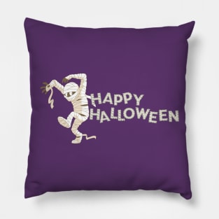 Mummy Scary and Spooky Happy Halloween Funny Graphic Pillow