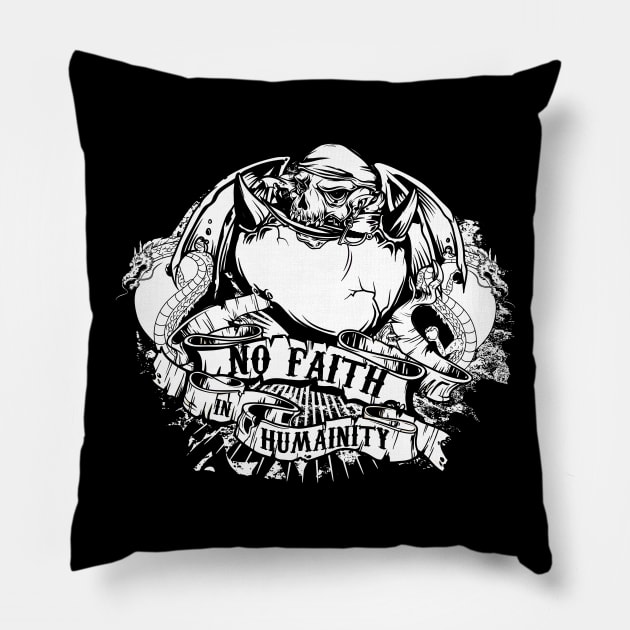 No Faith in Humainity Pillow by Dark Planet Tees