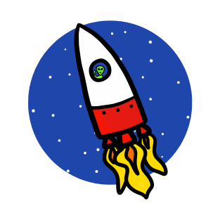 A fun rocket with a friendly alien T-Shirt