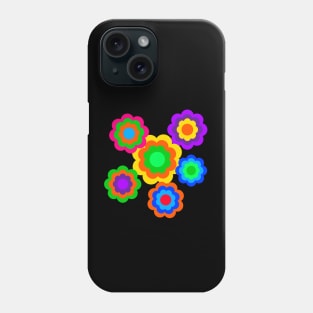 retro flowers colorful design Phone Case