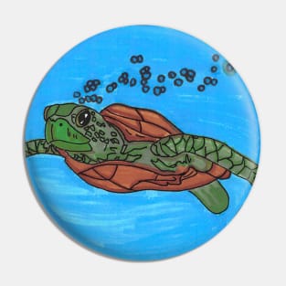 Sea Turtle Swimming Pin