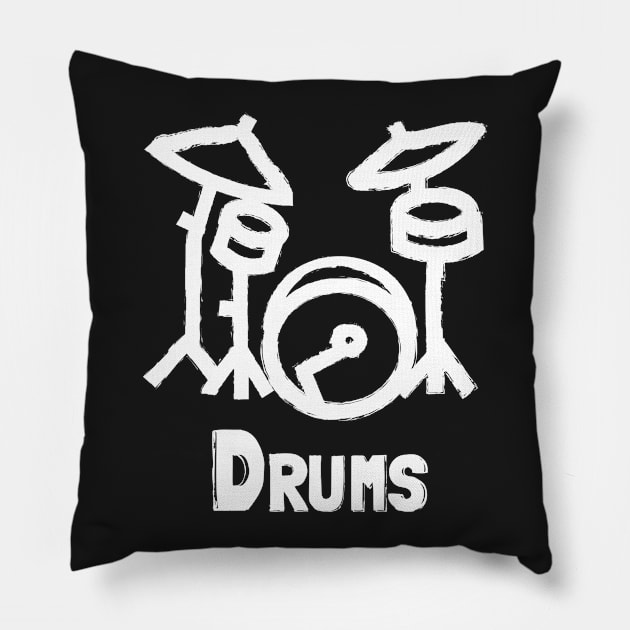 Drums Pillow by ZooTees