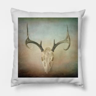 Skull And Antlers Pillow