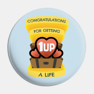 Congratulations for Getting a Life - Heart in Treasure Chest Pin