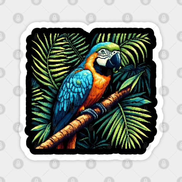 parrot lover - pixel parrot lover Magnet by vaporgraphic