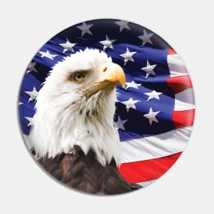 American Eagle and Flag for Patriots Pin