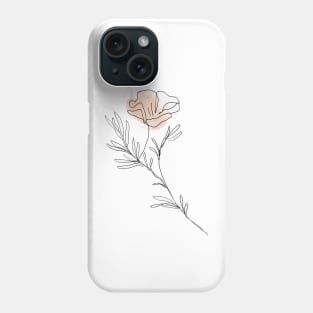 One Line Flower Botanical Abstract Phone Case