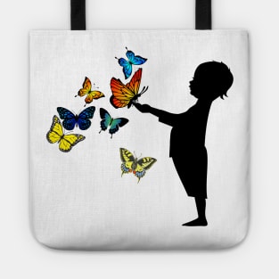Little Boy and Big Butterflies Tote