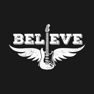 Believe Guitar Wings S-Style Electric Guitar T-Shirt