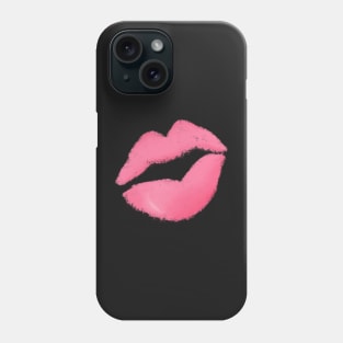 Fun pink lipstick kiss print Phone Case