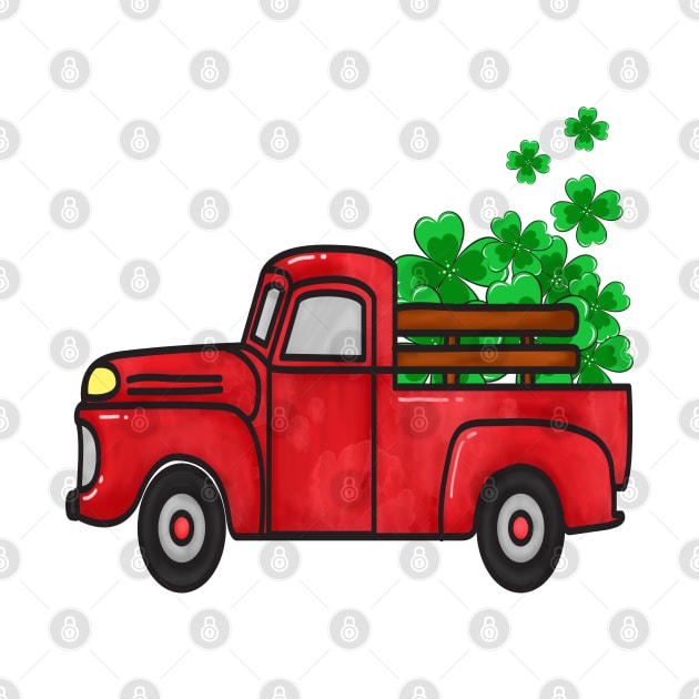 St Patricks Day Truck Shamrock by lunamoonart