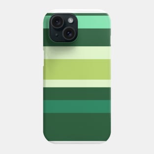 A pleasant miscellany of Dark Sea Green, Seafoam Blue, Very Light Green, Cal Poly Pomona Green and June Bud stripes. Phone Case