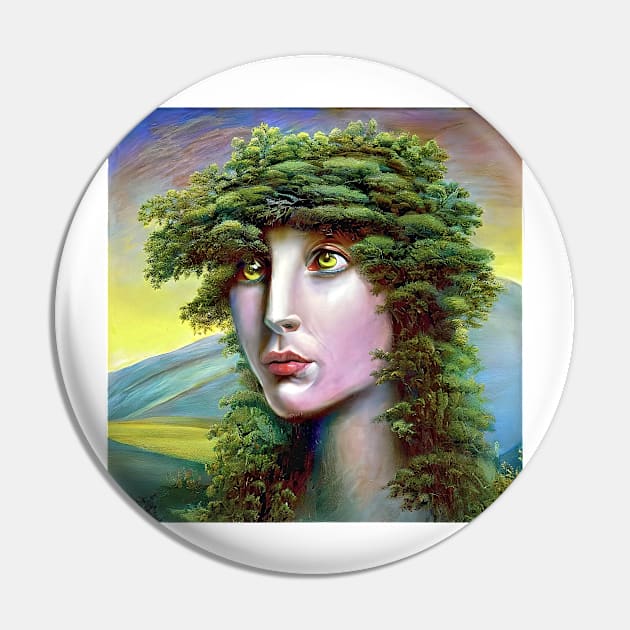 landscape with woman face Pin by bogfl