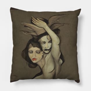 Mysterious creepy siamese twins Pillow