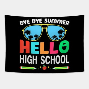 Bye Bye Summer Hello High School Sunglass School Teacher Tapestry