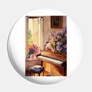 Watercolor piano Pin