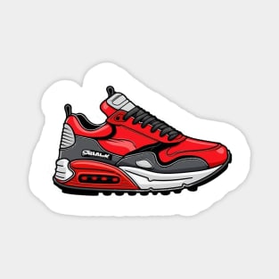 Make a Sustainable Statement with Greenbubble's Cartoon High Sneaker Design in red Magnet