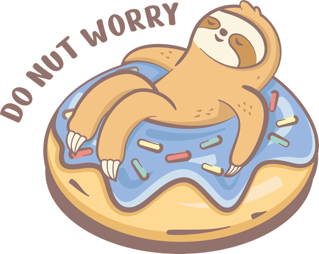 Do nut worry sloth in donut Kids T-Shirt by crealizable