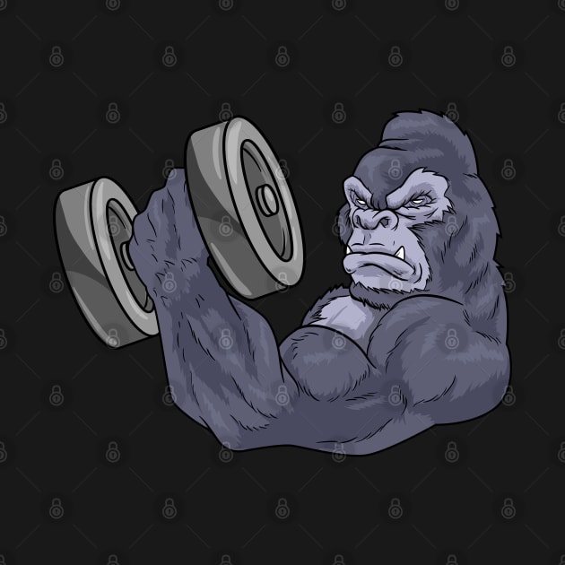 Funny gorilla at bodybuilding by Markus Schnabel