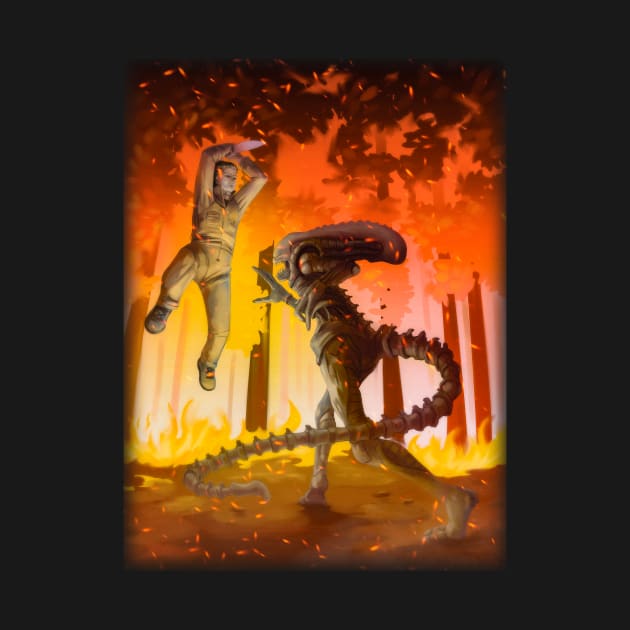Michael Myers VS Alien by vanpaul54