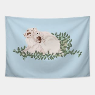 clumber spaniel design art plants sticker tshirt dog Tapestry