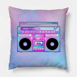 Totally Sweet Retro Cotton Candy Boombox Pillow