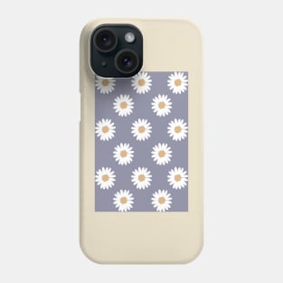 muted purple neutral camel daisy flower floral pattern Phone Case