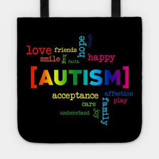 Autism Acceptance Colorful Words Tote