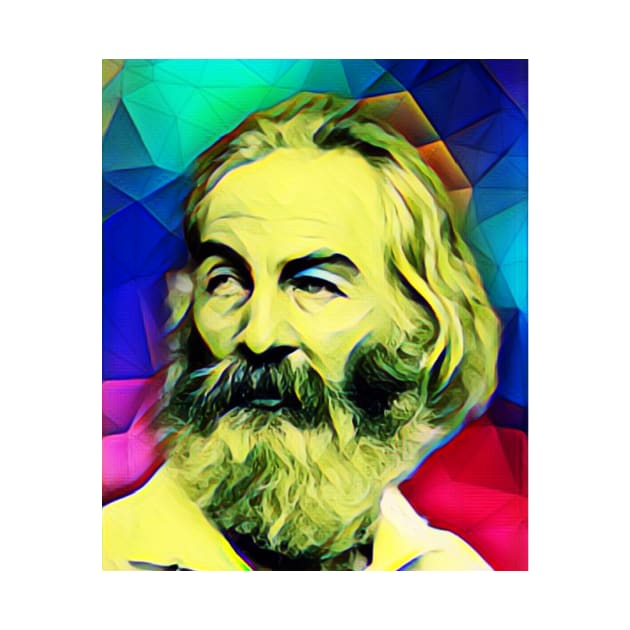Walt Whitman Colourful Portrait | Walt Whitman Artwork 6 by JustLit