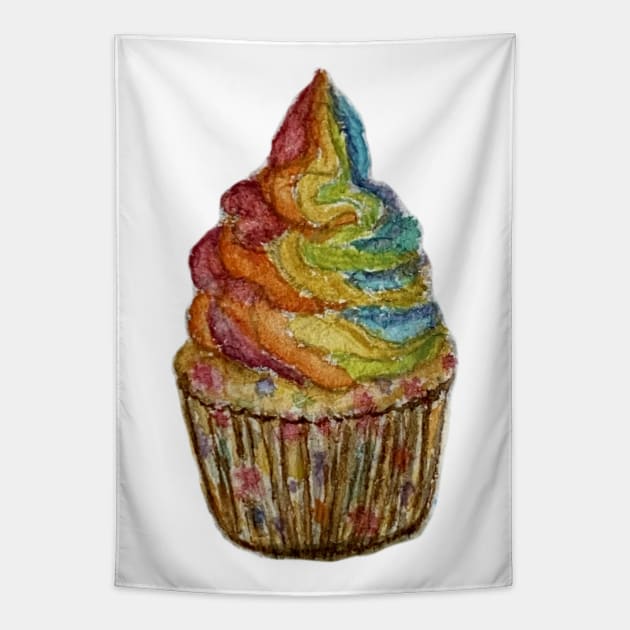 Rainbow Cupcake Tapestry by Suriartaddict