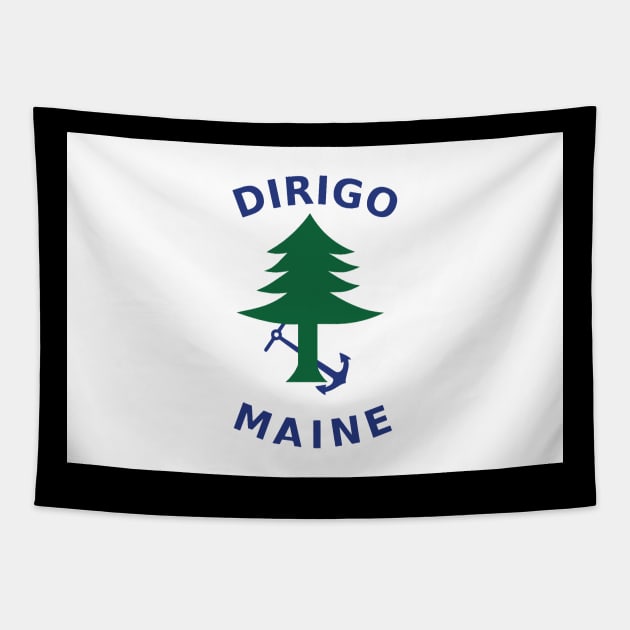 Merchant and Marine Flag of Maine Tapestry by Wickedcartoons