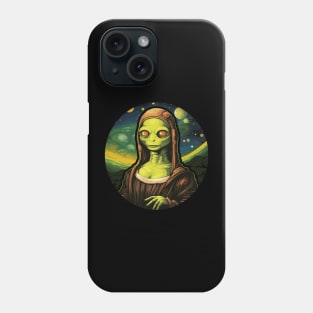 UFO Mona Lisa Alien Gifts Men Women Kids Funny Alien Phone Case