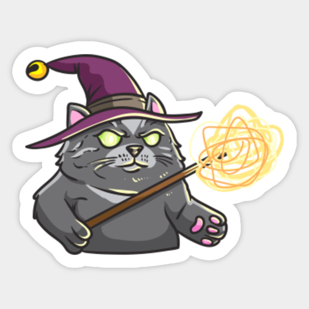 Wizard Cat Whoosh Meme Wizard Cat Sticker Teepublic