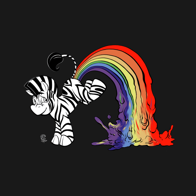 Zebra Pooping Rainbows by josesartcave