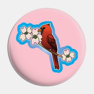 Cardinal and Dogwoods Pin