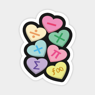 Funny Math Teachers Valentine’s Day Hearts With Math Symbols Magnet